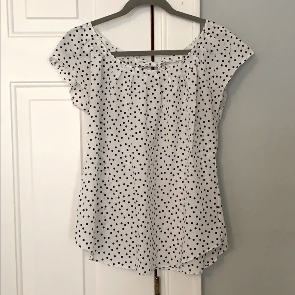 Black & White Polka Dot Blouse - Medium